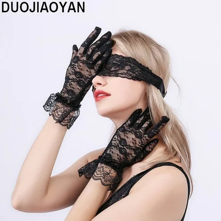 Halloween Masquerade Costume Set Lace Masquerade Mask Black Lace Pattern Gloves Set | Walmart (US)