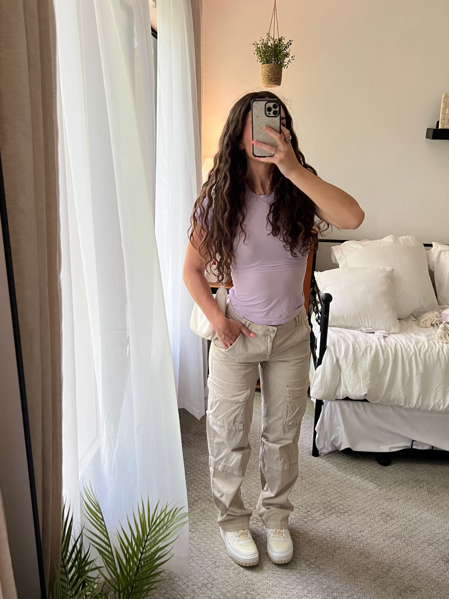 OOTD to run errands 🩷🩷 wearing a 3 in the cargos & small in the top!