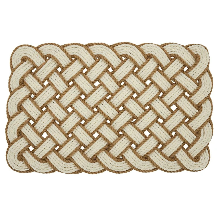 Mainstays Woven Pretzel Knotted PVC Outdoor Doormat, 18" x 30" - Walmart.com | Walmart (US)