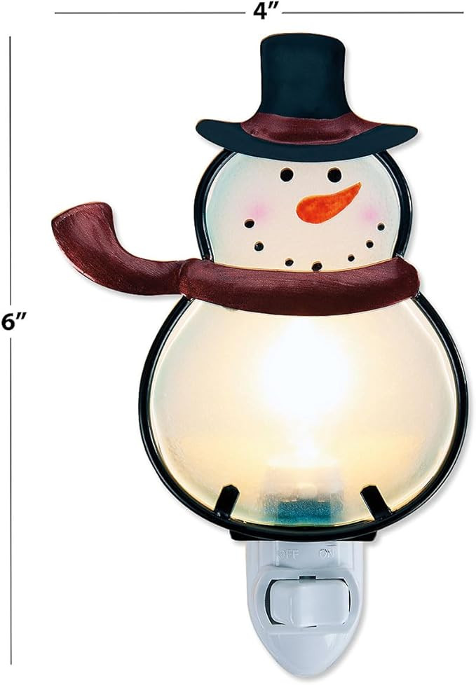 Current Stained Glass Snowman Decorative Nightlight - 6" H Glass Decorated Christmas Holiday Wint... | Amazon (US)