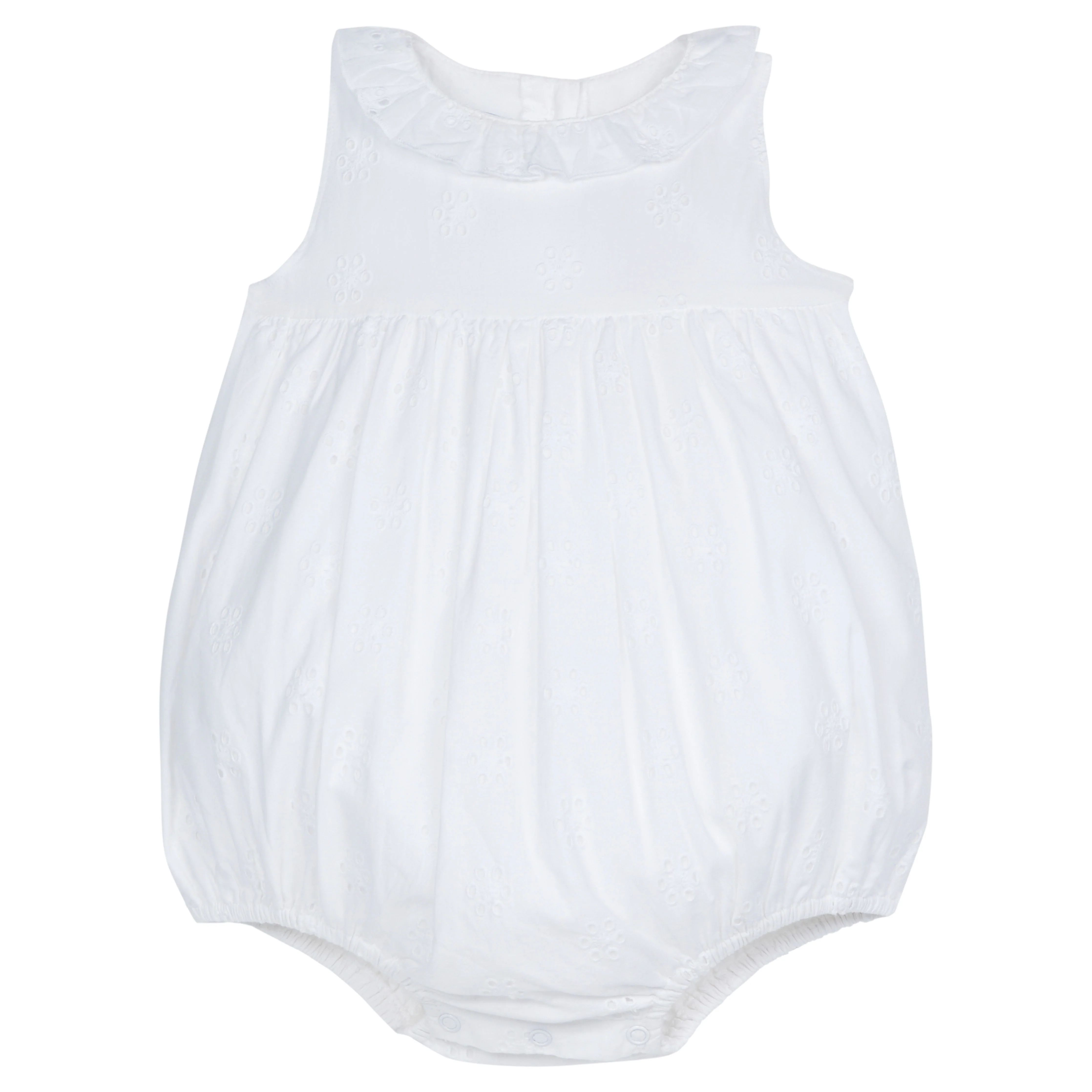 Little English Annabel Bubble- White Eyelet | JoJo Mommy