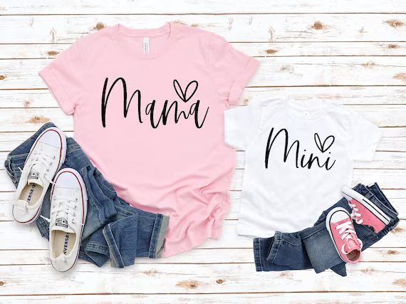 Mama And Mini Shirt  Matching personalization Family Shirt | Etsy | Etsy (US)