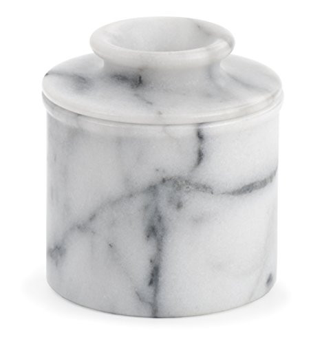RSVP International White Marble French Butter Pot, Holds One Stick or 1/2 Cup | Made From Natural White Marble | Keep Butter Fresh & Spreadable at Room Temperature in Crock Dish | Amazon (US)