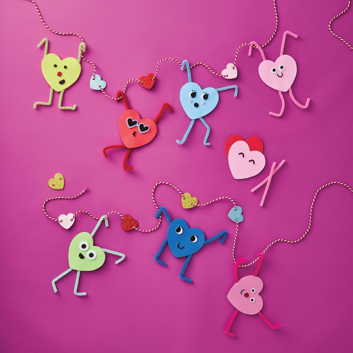Valentine's Craft Foam Hearts Garland Activity Kit - Mondo Llama™ | Target