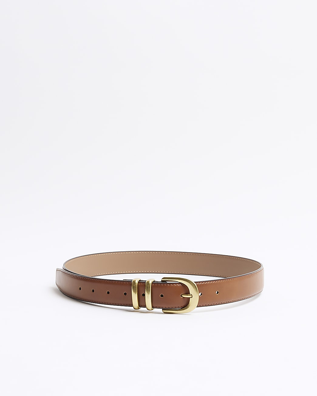 Brown faux leather belt | River Island UK & IE