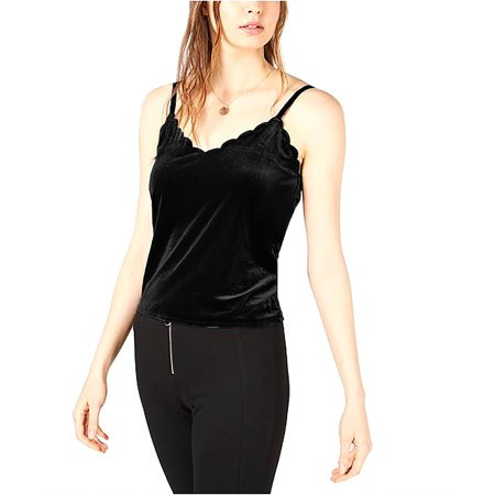 Bar III Scalloped Velvet Camisole Black | Walmart (US)