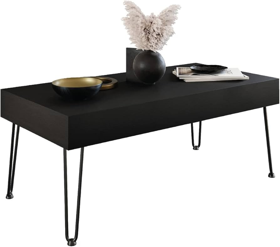 Milliard Mid Century Modern Coffee Table, Black | Amazon (US)