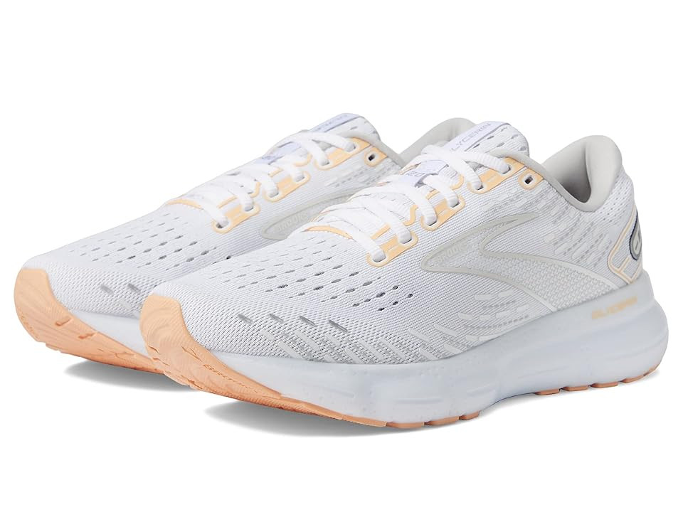 Brooks Glycerin 20 (White/Grey/Peach) Women's Shoes | Zappos