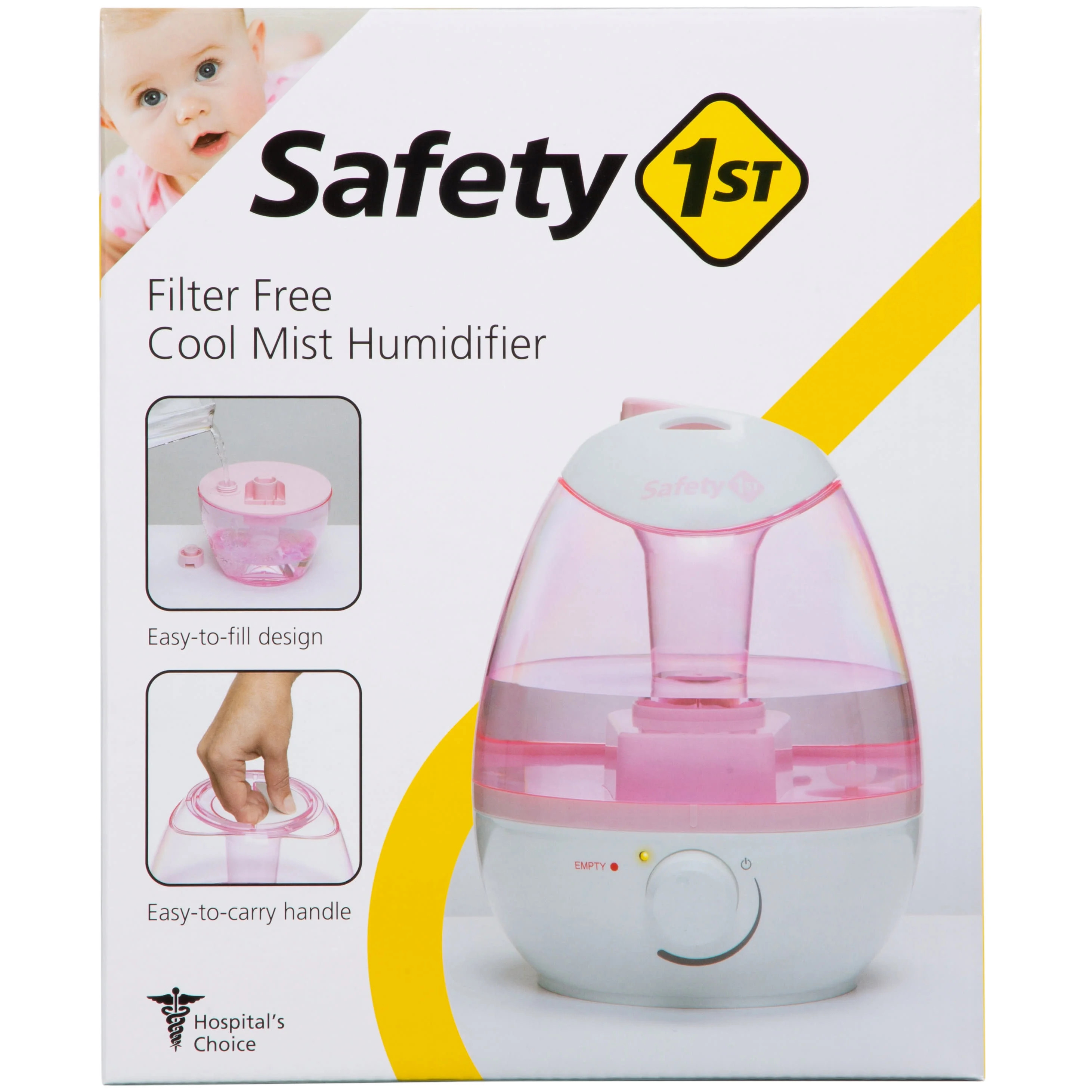 Safety 1st Filter Free Cool Mist Humidifier, Pink | Walmart (US)