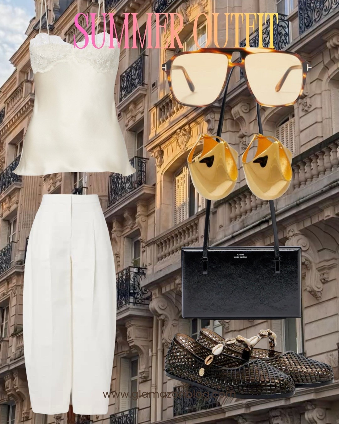 Mytheresa, holiday outfit, summer outfit, white trousers, silk camisole, toteme bag, Khaite earrings 

#LTKuk #LTKsummer #LTKeurope
