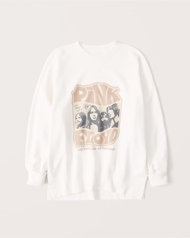 Pink Floyd Split Hem Terry Tunic Crew Sweatshirt | Abercrombie & Fitch (US)