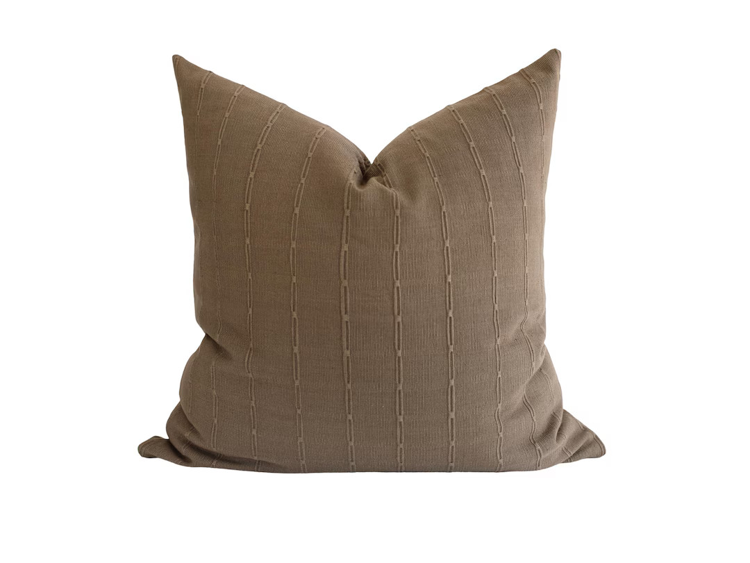 Chocolate Brown Pillow Cover: Striped Cotton Throw Pillow - Etsy | Etsy (US)