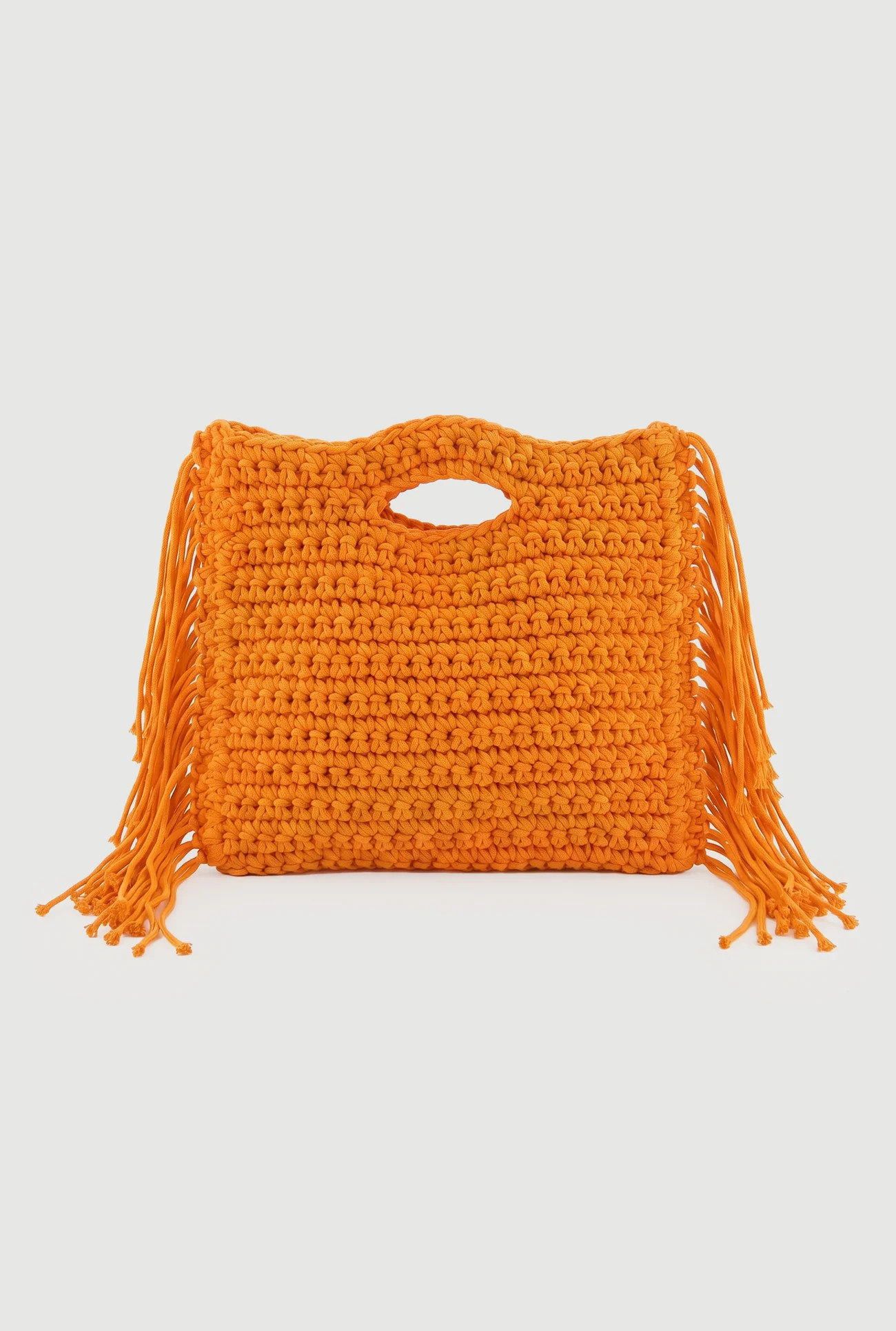 Fringe Crochet Handbag with Drawstring Pouch | Rainbow Shops