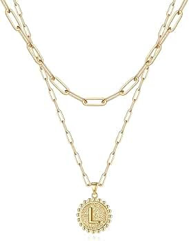 Layered Choker Necklaces for Women, 14K Gold Plated Dainty Layering Paperclip Chain Necklace Simp... | Amazon (US)