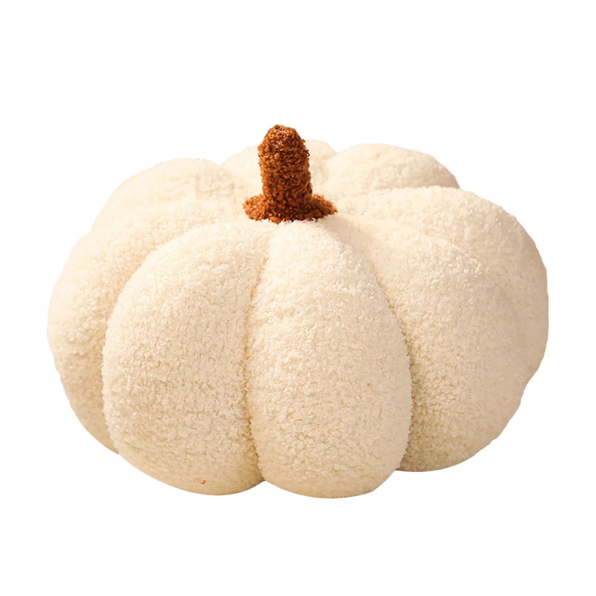 GuliriFei Teddy Fleece Pumpkin Throw Pillows Ultra Soft Sherpa Decorative Cute 3D Shaped Cushion | Walmart (US)
