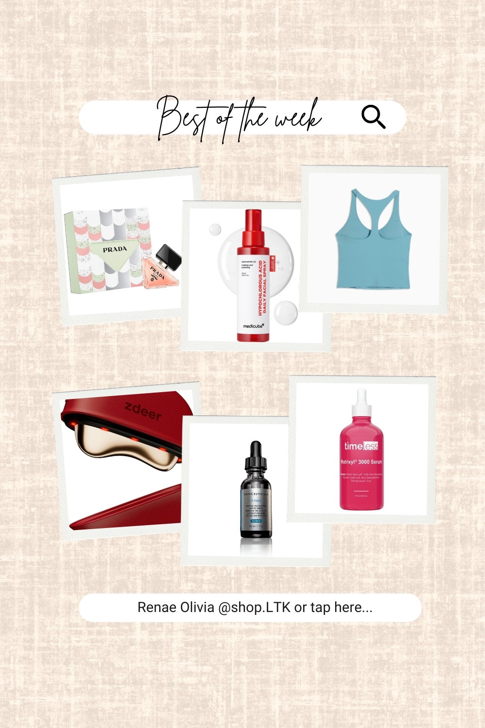 Best of the week! 

Perfume, skin care, serum, tools, top

#LTKsummer #LTKbeauty #LTKstyletip
