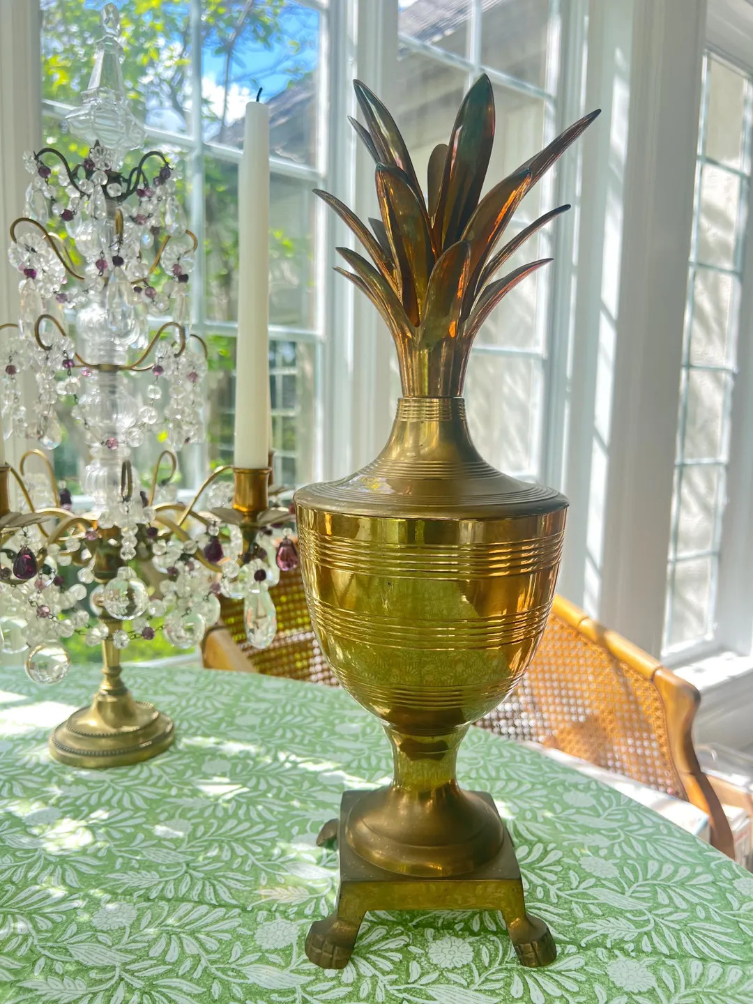 Vintage Decorative Crafts Large Brass Pineapple Jar or Urn // Lidded Brass Jar // Brass Pineapple... | Etsy (US)