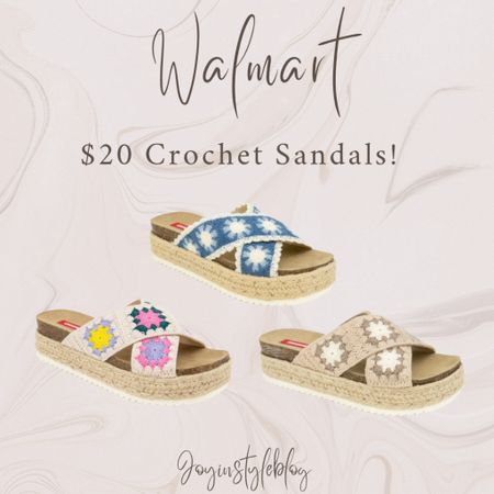 $20 Walmart Unionbay Women's Peaceful Crochet Low-Heel Platform Footbed Sandals / summer sandals / crochet sandals / vacation sandals 

#LTKSaleAlert #LTKShoeCrush #LTKFindsUnder50