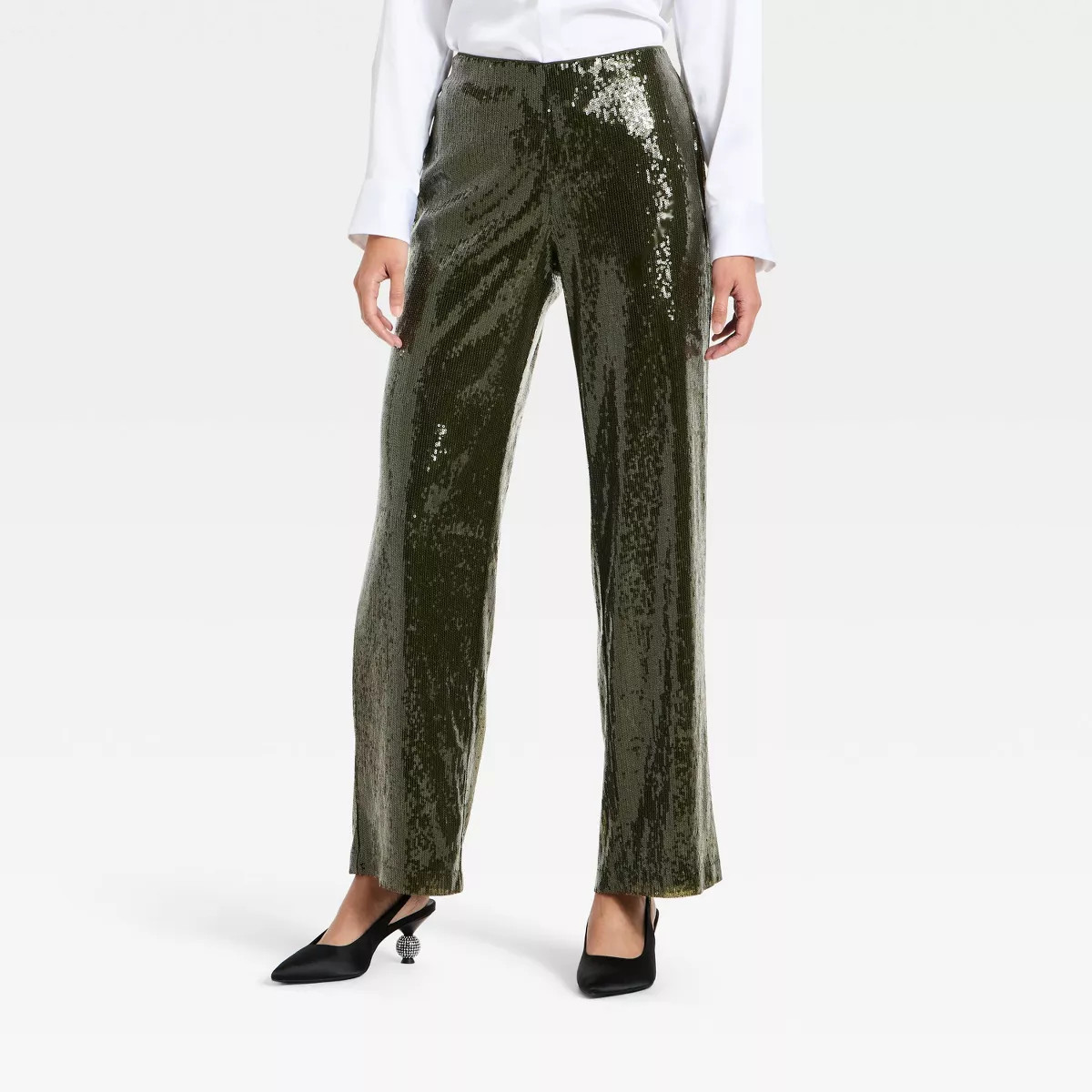 Women's Sequin Pants - A New Day™ Green | Target