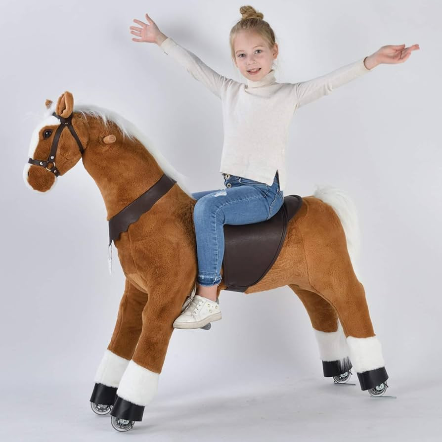 UFREE Riding Horse, Horse Riding Toy, Mechanical Horse, Plush Animal, White Mane and Tail, 6 Year... | Amazon (US)