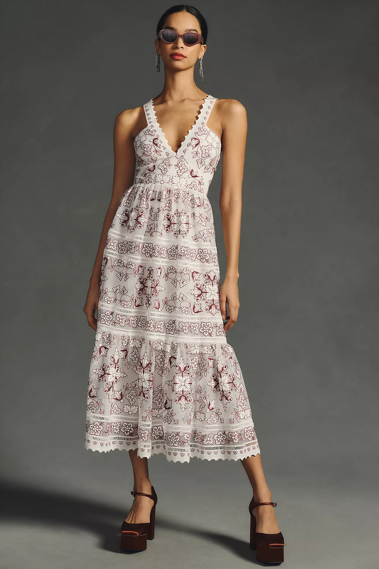 By Anthropologie Tiered V-Neck Dress | Anthropologie (US)