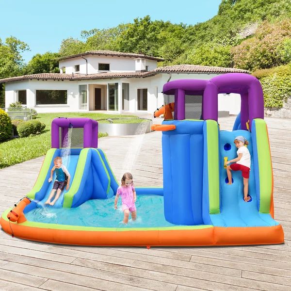 15" W x 14" D Bounce House with Water Slide | Wayfair North America