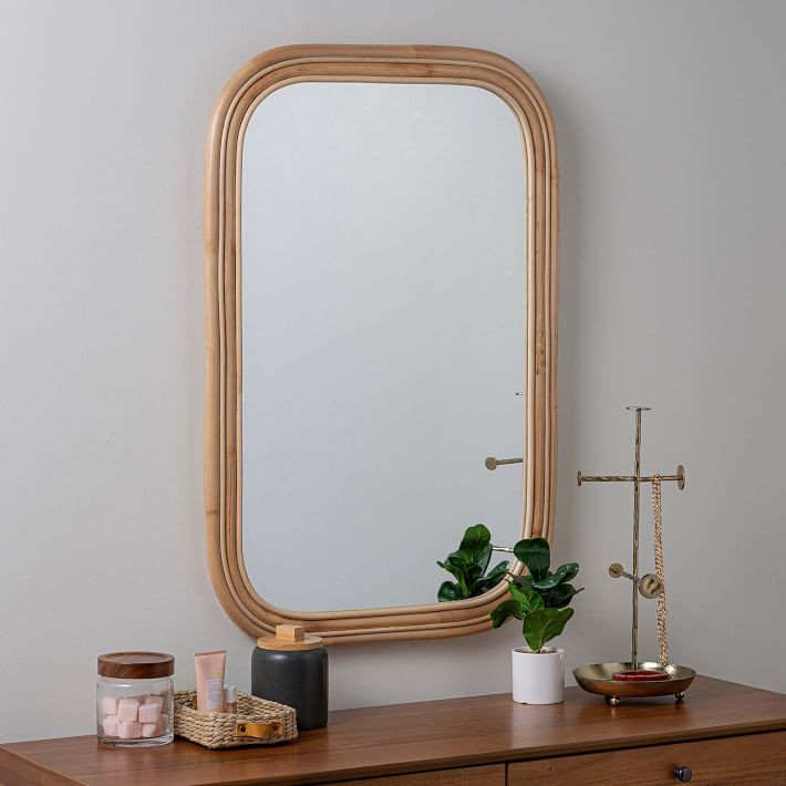Rattan Rectangle Wall Mirror - 23.5"W x 35.75"H | West Elm (US)