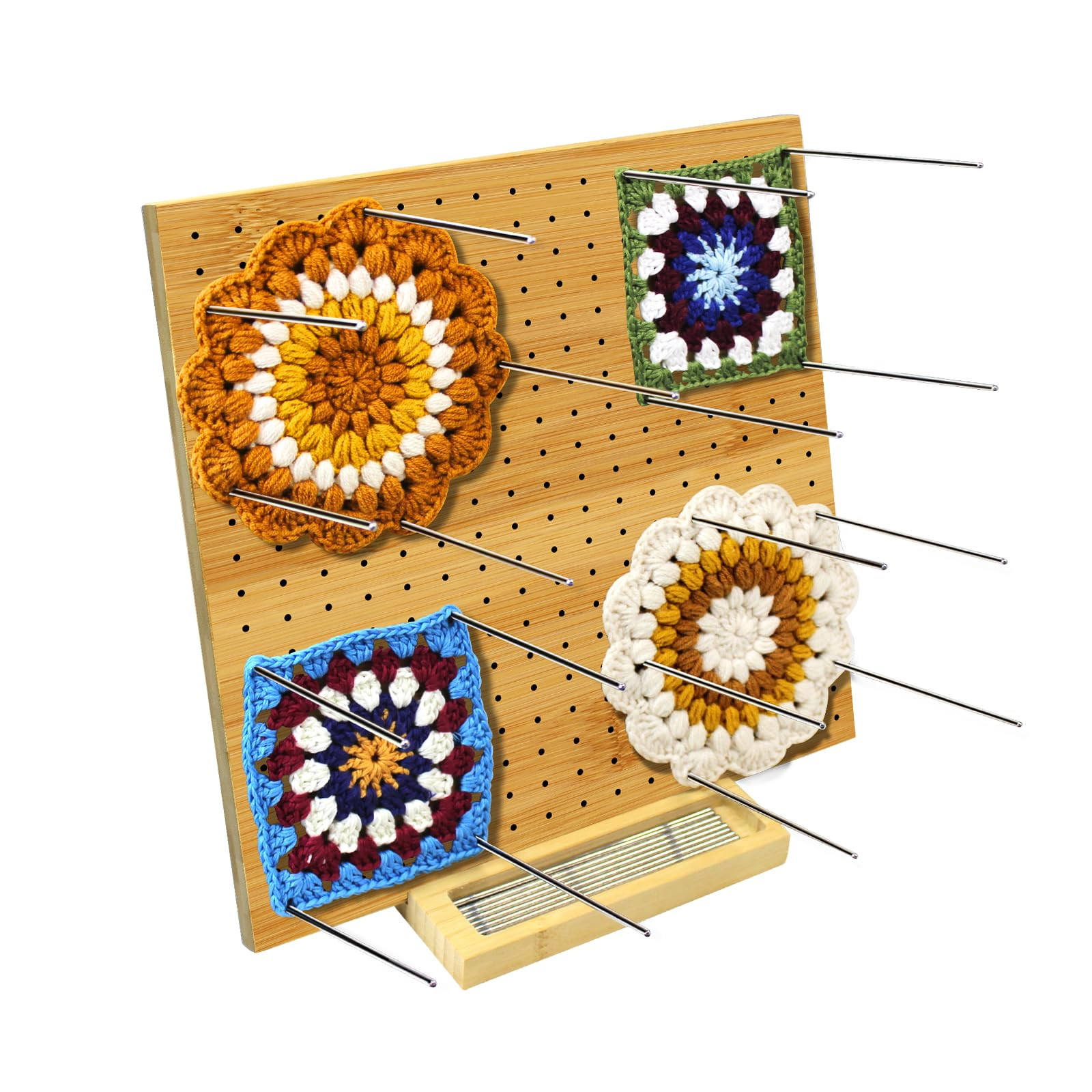 LIVSMON 11.8" Crochet Blocking Board with 20 Steel Pins, Handcrafted Knitting Blocking Mat for Kn... | Amazon (US)
