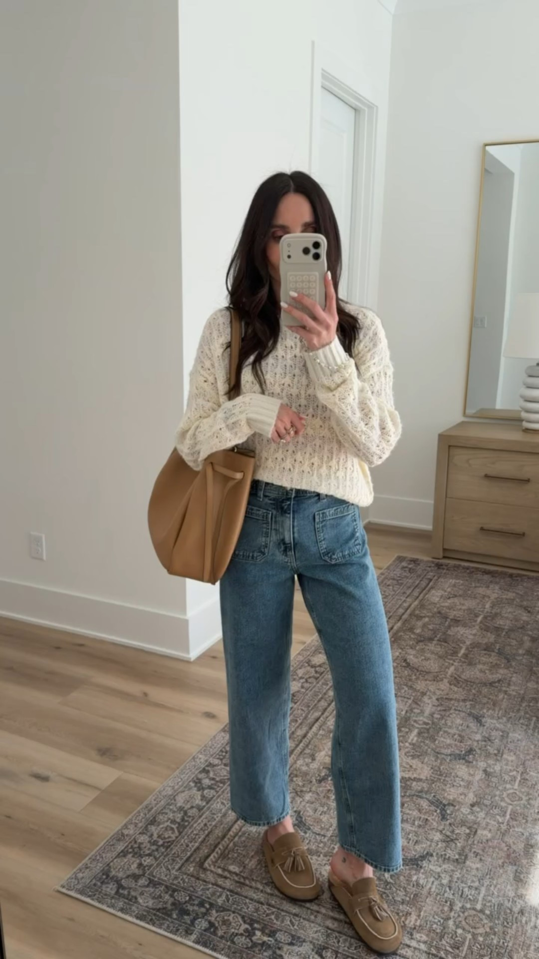 Crochet sweater with jeans, comfy mules, suede mules, mules with tassel, sam edelman, target fashion, target clothing, annabrstyle

#LTKOver40