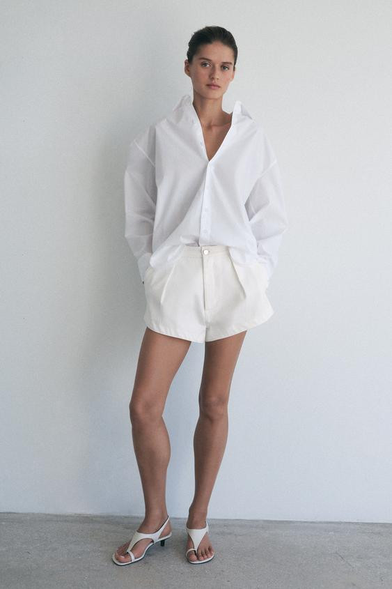 OVERSIZED POPLIN SHIRT ZW COLLECTION | Zara US
