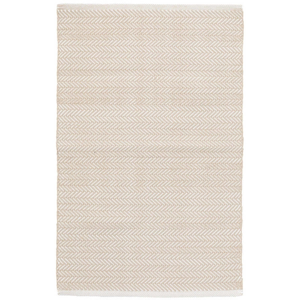 Herringbone Linen/White Indoor/Outdoor Rug | Annie Selke