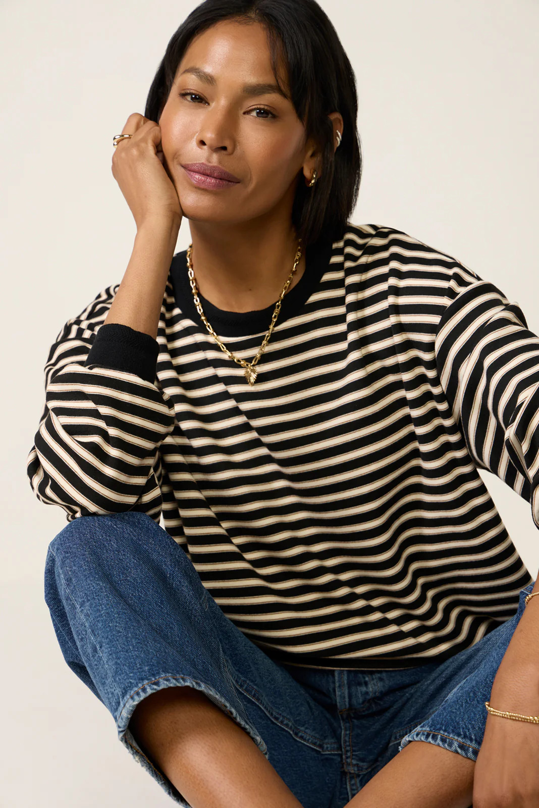 Kaylin Cozy Stripe Tee | Evereve