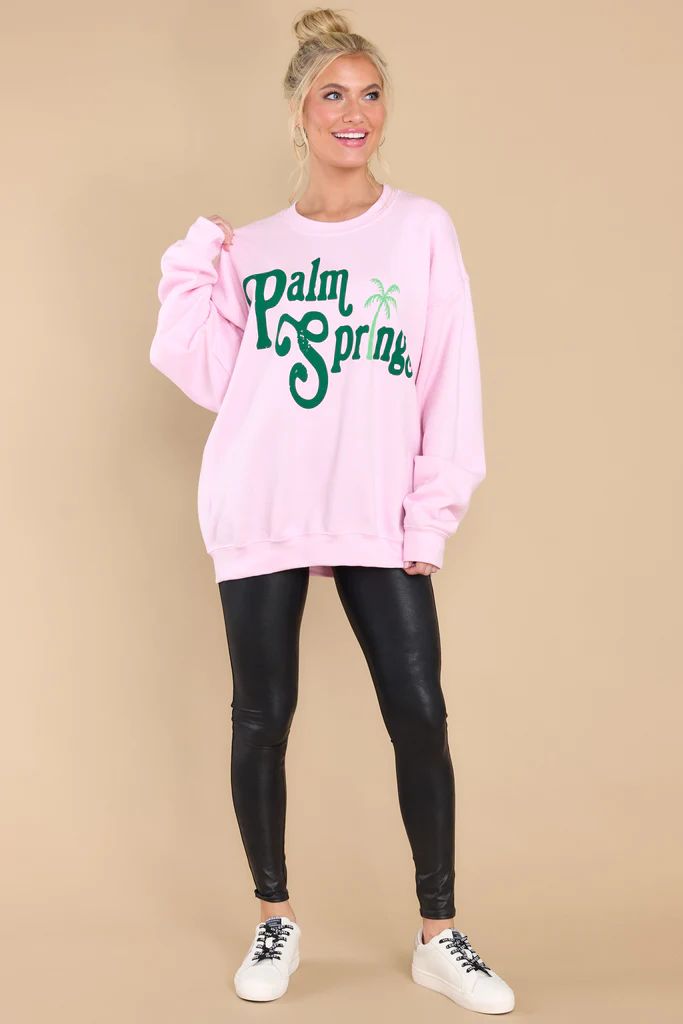 Palm Springs Dreams Light Pink Sweatshirt | Red Dress 