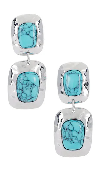 Martina Drop Earrings in Turquoise & Silver | Revolve Clothing (Global)