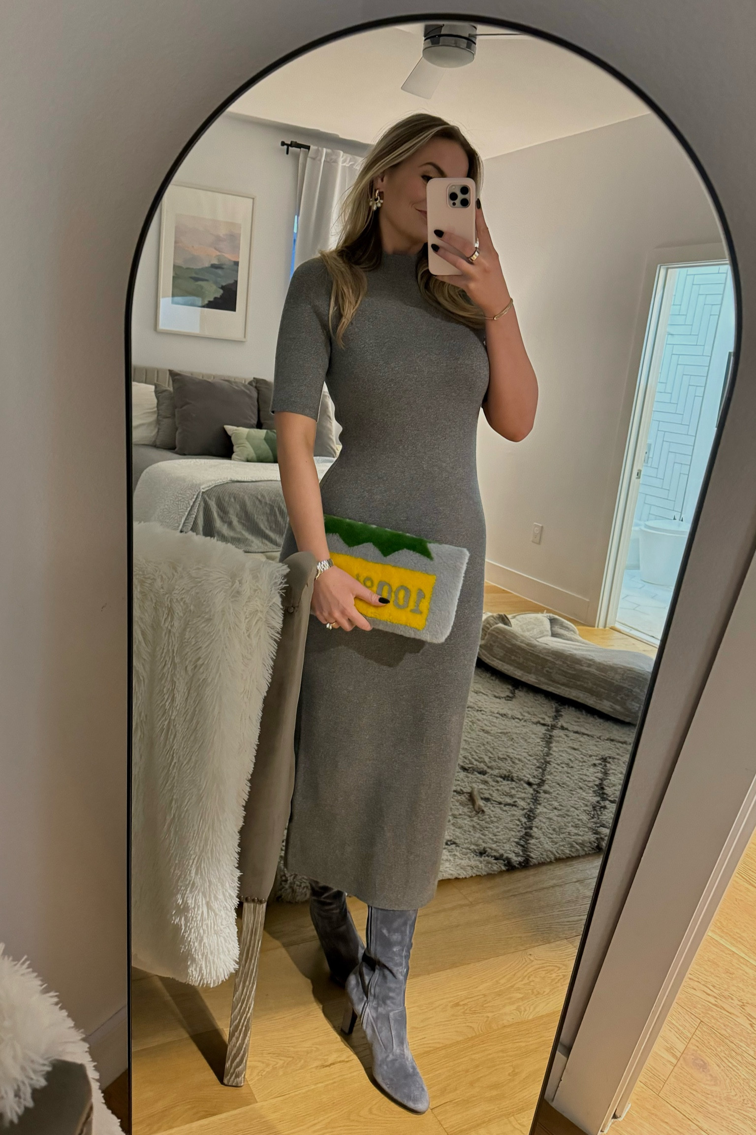 LTK SPRING SALE! LTK sale, Abercrombie, abercrombie sale, Abercrombie sale, winter outfit, winter fashion, grey sweater dress, faux fur clutch, grey boots. Kept me warm on a cold night out! Date night outfit, going out outfit, cold weather style, what to wear, OOTD, bedding, bedroom 

#LTKsalealert #LTKSpringSale #LTKfindsunder100