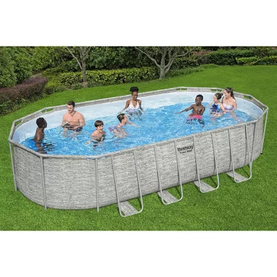 Bestway Power Steel Above Ground Pool Set,  L 22’ x W 12’ x H 52" - Sam's Club | Sam's Club