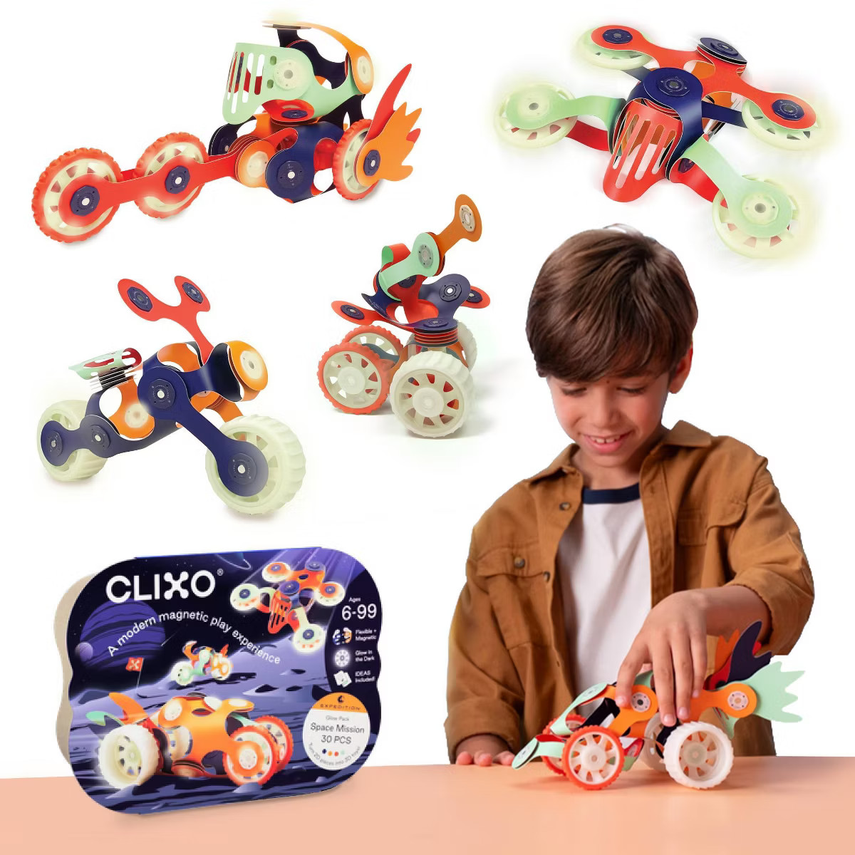 Clixo Space Mission Pack: Educational Magnetic Building Toys, Creative Thinking & Fine Motor Skil... | Target