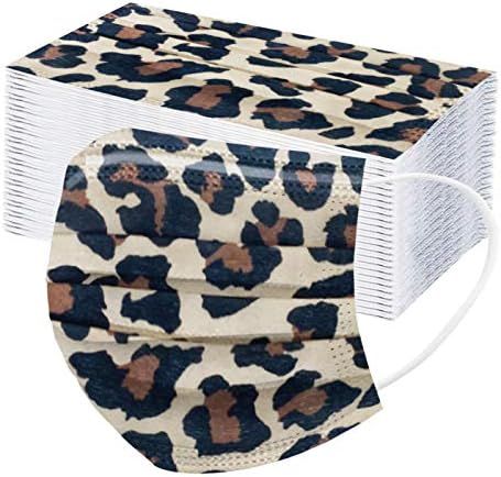 50Pcs Leopard Disposable Face_Mask for Women Men, Adults Colorful Cheetah Print Designer Breathable  | Amazon (US)