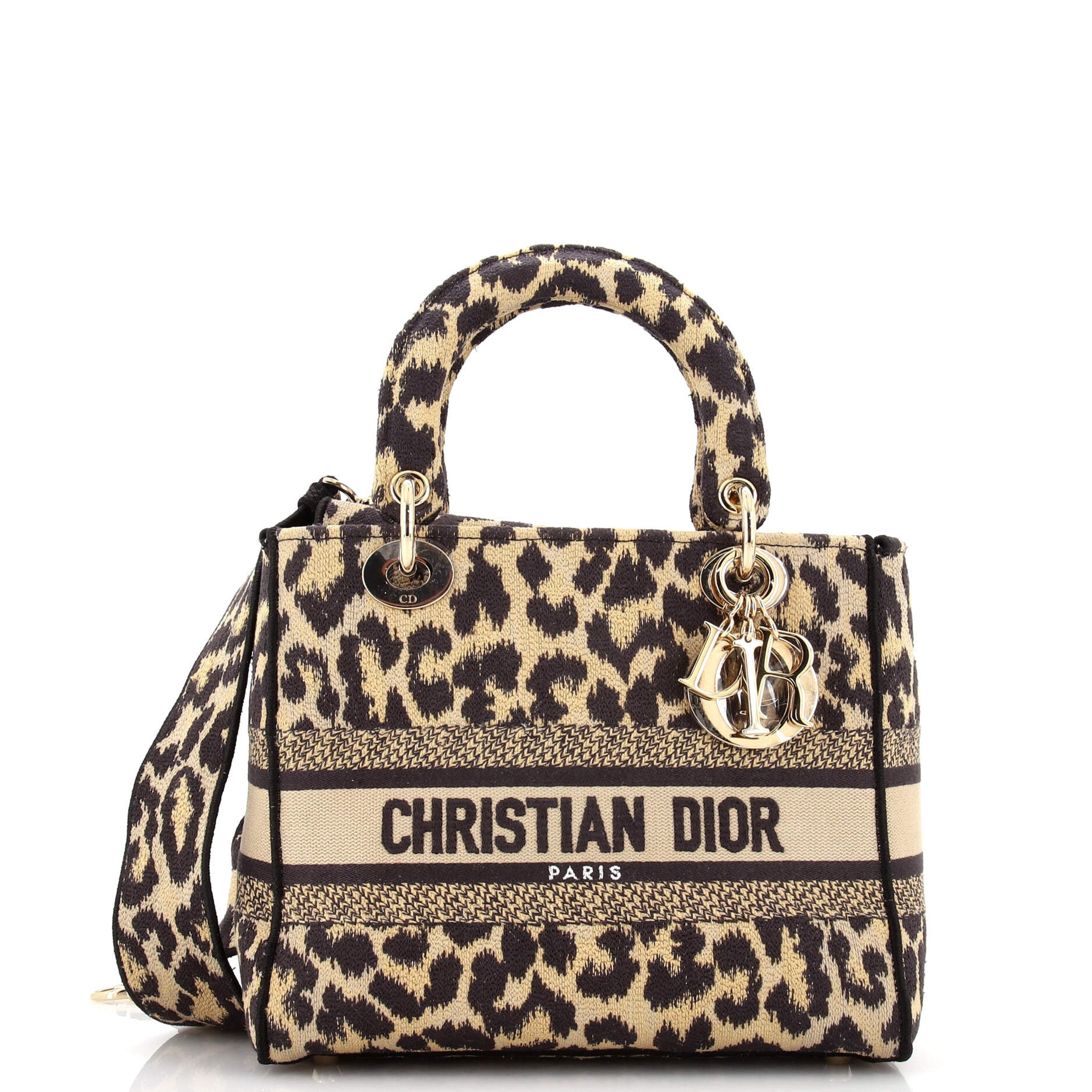 Christian Dior Lady D-Lite Bag Mizza Embroidered Canvas Medium | Rebag