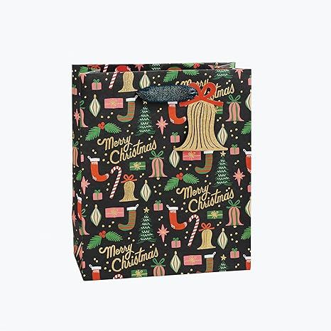 RIFLE PAPER CO. Deck the Halls Medium Gift Bag Bundle With Uncoated Paper, Gold Foil, Cotton Ribb... | Amazon (US)