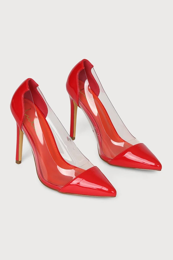 Salema Red Patent Pointed-Toe Pumps | Lulus (US)