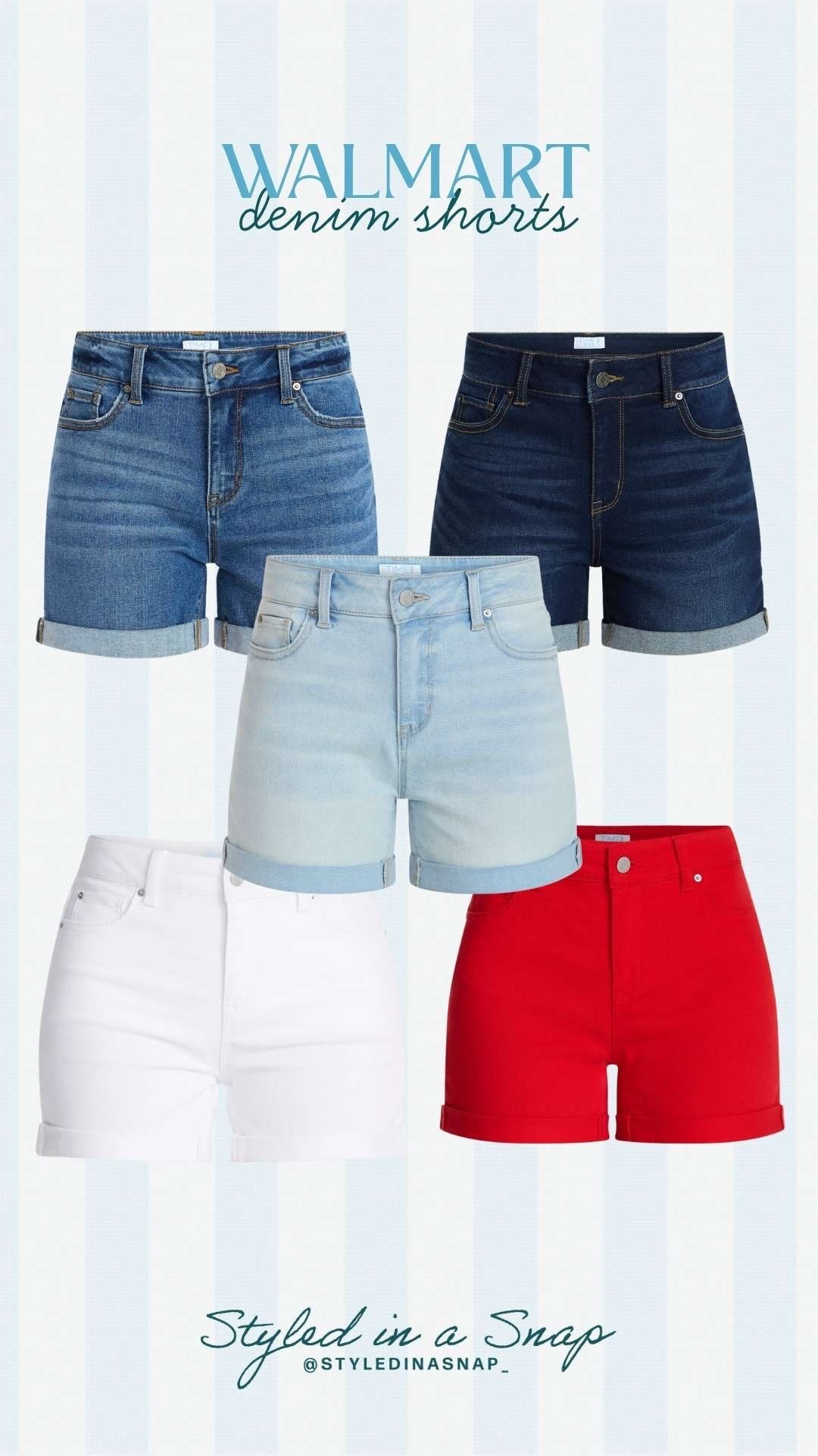 The cutest new cuffed denim shorts at Walmart!

#LTKOver40 #LTKSeasonal