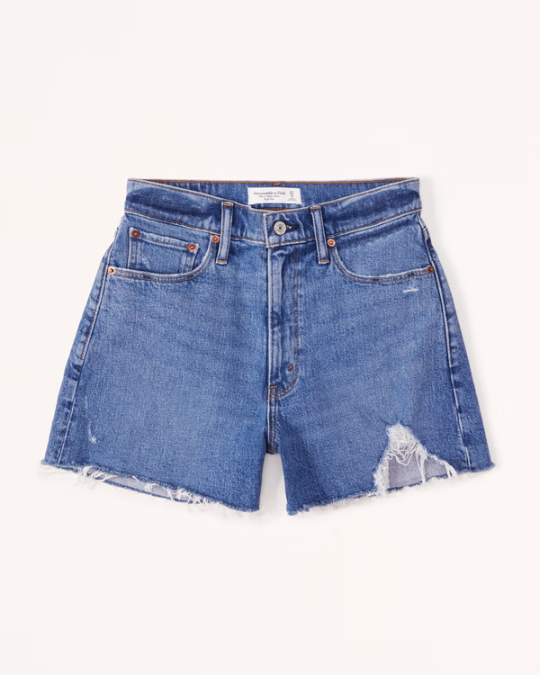 Curve Love High Rise 4 Inch Mom Short | Abercrombie & Fitch (US)