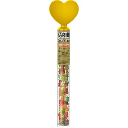 HARIBO Goldbears Valentines Edition Gummies Assorted Fruit Flavor Gummy Bears Gummy Candy, 2.53oz, Filled Heart Topped Tube | Walmart (US)