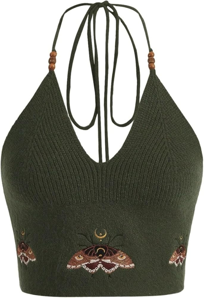 Verdusa Women's Y2k Crochet Tops Going Out Summer Outfits Boho Gothic Halter Top Festival Western... | Amazon (US)