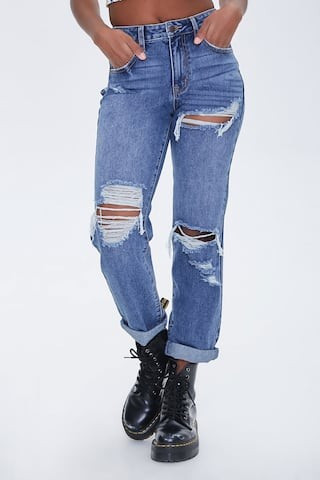 Distressed Boyfriend Jeans | Forever 21 (US)