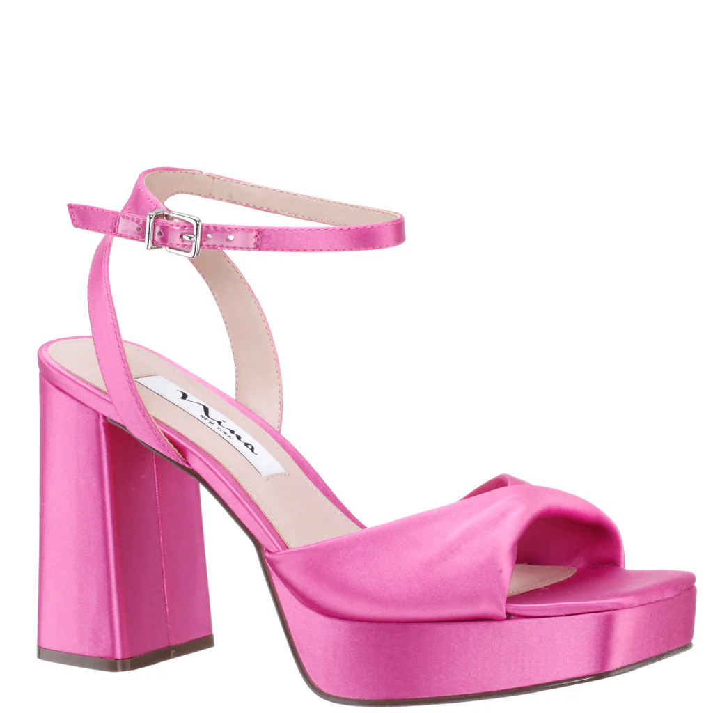 STACIE-ULTRA PINK-CRYSTAL SATIN | Nina Shoes