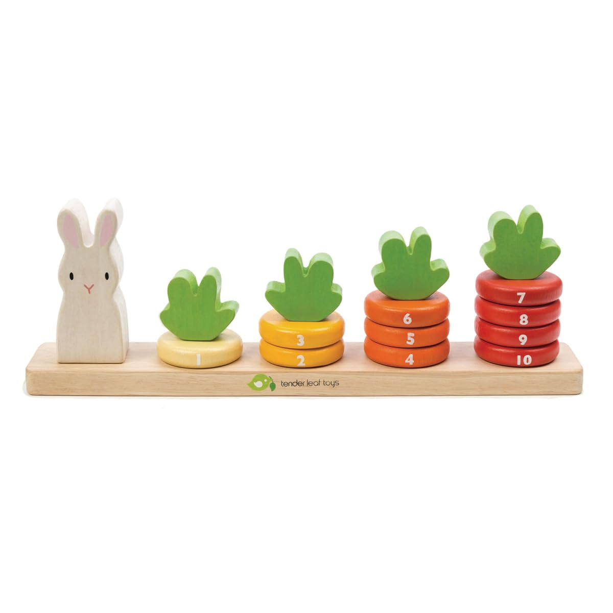 Tender Leaf Toys - Contando zanahorias - Apilador de anillos de madera - Juguete educativo para a... | Amazon (US)