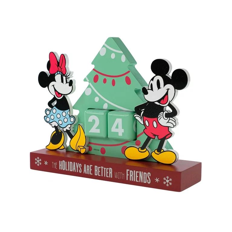Disney, Mickey and Minnie, Countdown to Christmas Calendar, Green, Multi-color, MDF | Walmart (US)