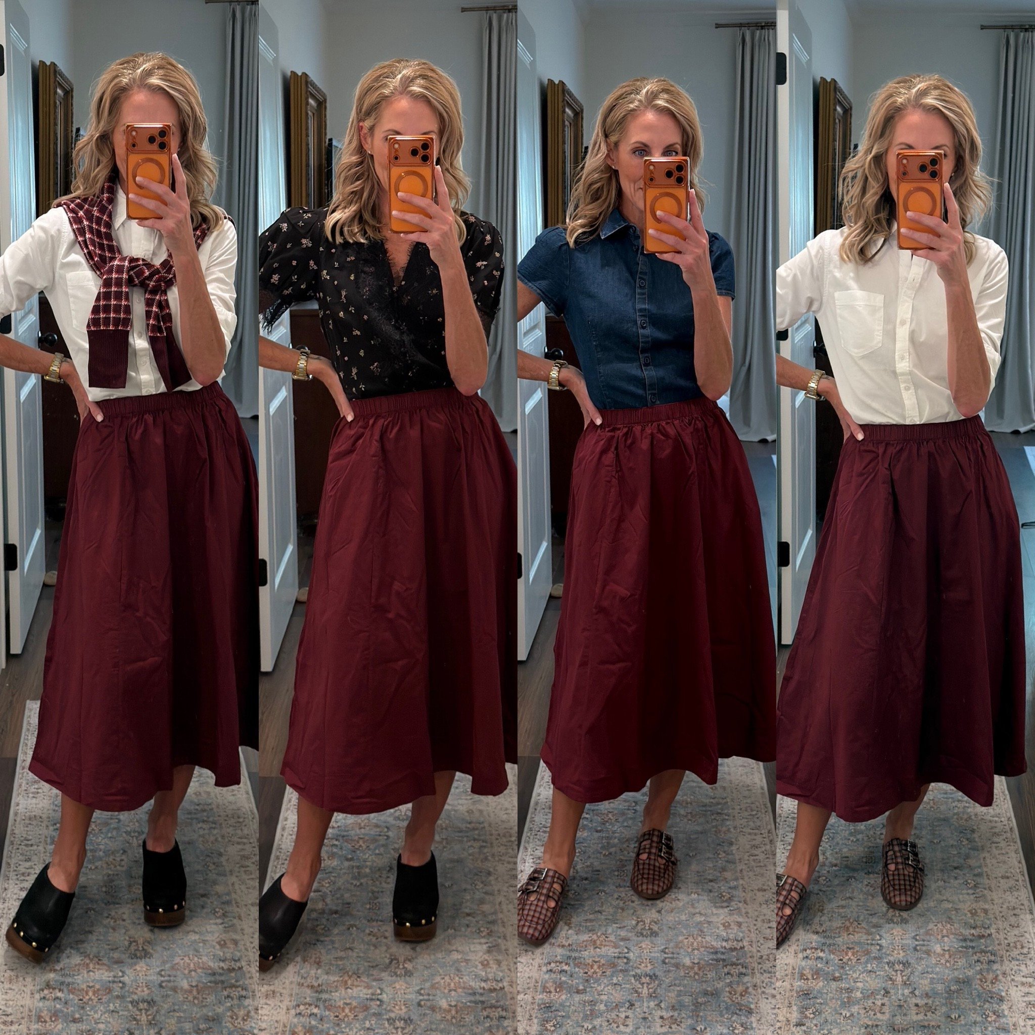 Midiskirt with pockets only $22 and perfect with any top! Comes in two colors and a great transition into Fall. Size XS

#LTKootd #LTKgrwm #LTKmomlife